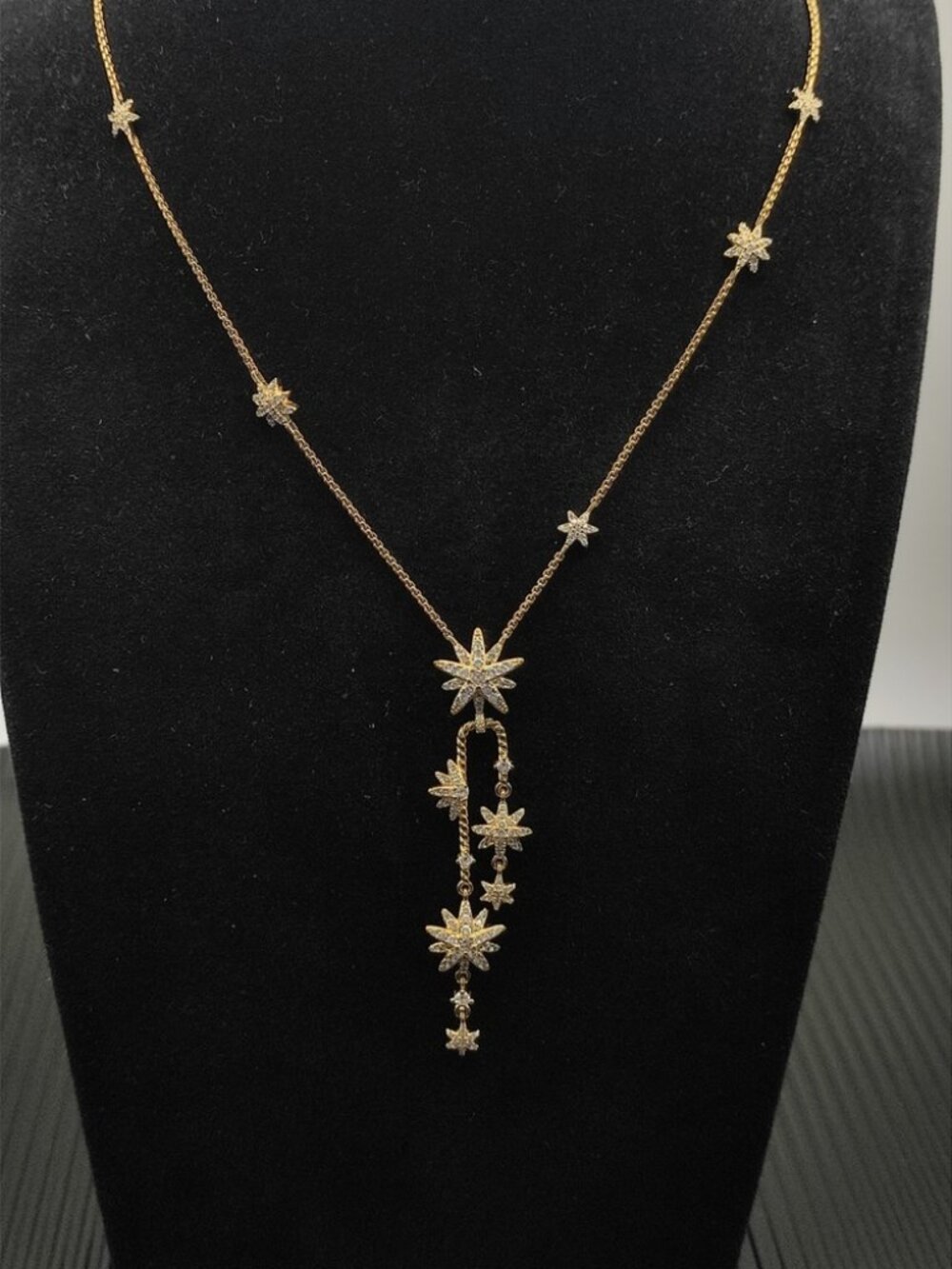 David Yurman Golden Star Cluster Necklace